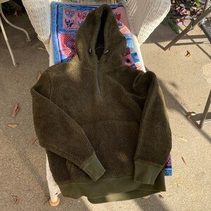 Banana Republic Sherpa Half Zip Hoodie Sweatshirt Hooded Medium